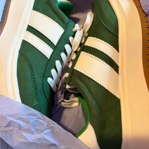 Madden Girl Green and White Sneakers